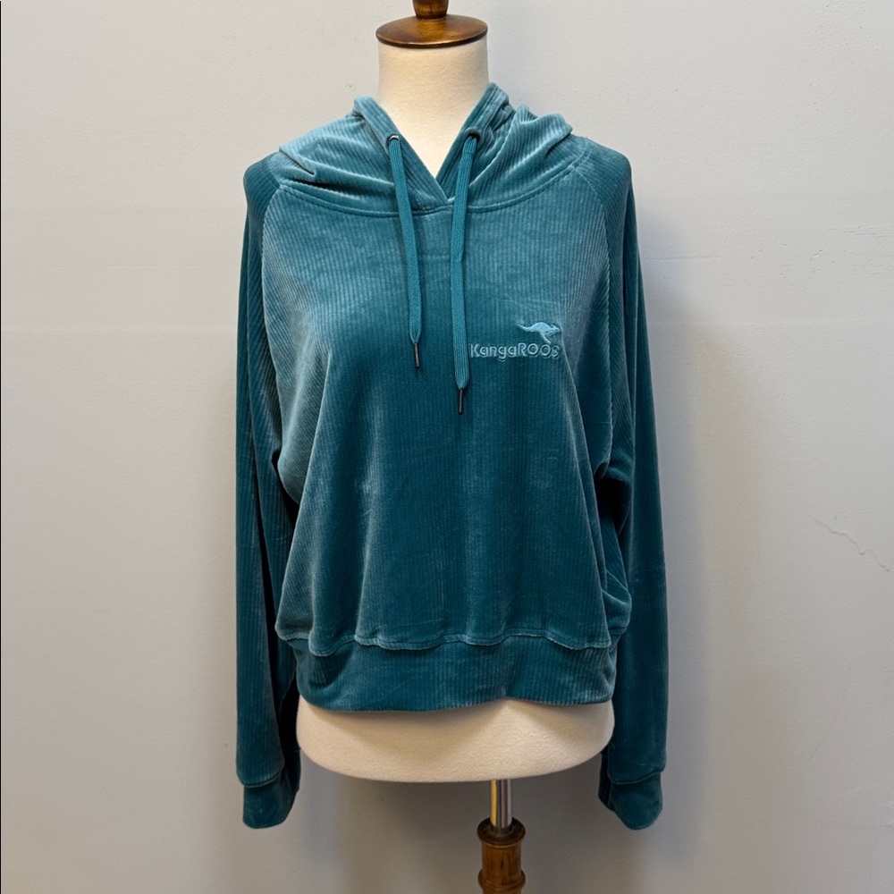 KangaROOS crop velour hoodie women’s oversized M